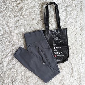 Lululemon Leggings Fast and Free Tight II 25" Titanium with shopping bag